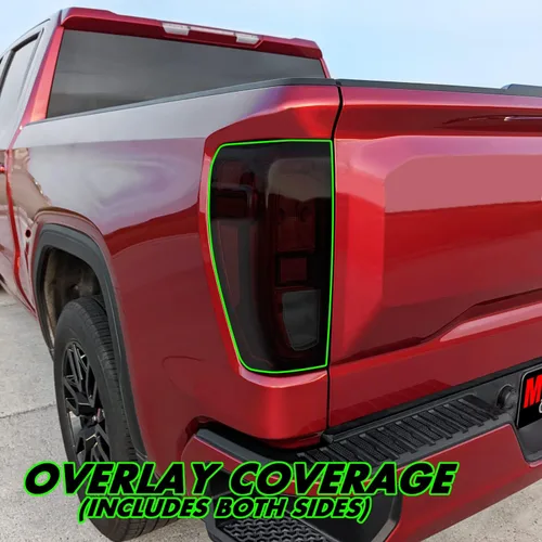 Vista 2 de SlickMod Tinte de Vinilo Ahumado Precortado para Luz Trasera GMC Sierra 1500 2019-2023 (No LED) (20% Humo Oscuro, 1. Luz Trasera)