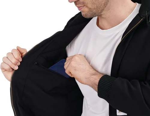 Vista 6 de Chaqueta deportiva acolchada con forro de franela para hombre, impermeable, de algodón, con capucha, abrigo de invierno