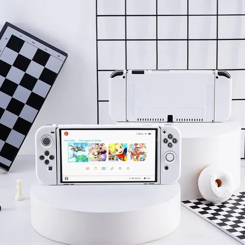 Vista 6 de JINGDU Protective Case Compatible with Switch OLED, Dockable TPU Cover Accessories for Switch OLED Console and Grip Joy-Con, The Switch Protector