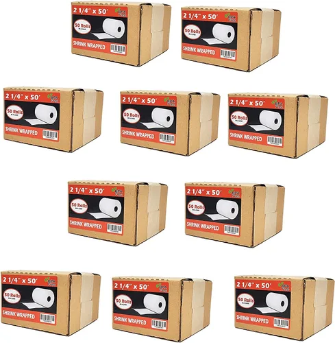 Vista 49 de (100 rollos) 2 1/4 x 50 Rollos de papel térmico para recibo de 55 GSM, papel alemán de calidad premium, se adapta a todos los terminales de tarjetas