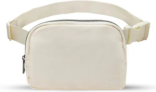 Vista 35 de Cangurera cruzada para mujer, mini bolsa para cinturón de 1 litro con correa ajustable de 32 a 51 pulgadas, bolsa de cintura pequeña para viajes