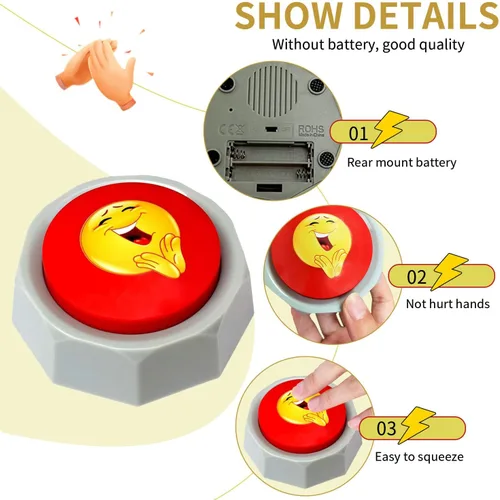 Vista 3 de RIBOSY Botón de aplausos: el botón aplaude cuando se presiona, añade diversión adicional a tu vida