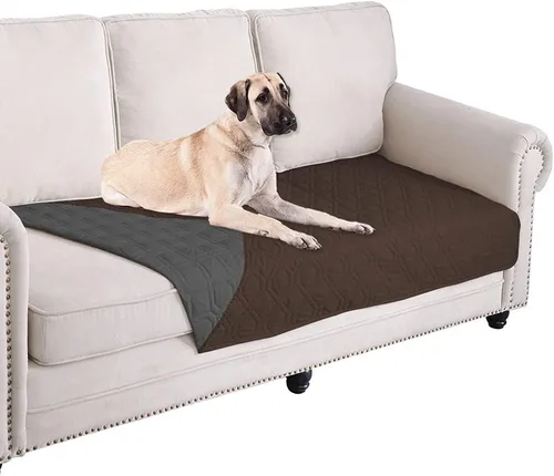 Vista 135 de Ameritex - Manta impermeable para cama de perro, manta reversible para muebles, cama, sofá (30 x 70 pulgadas, color chocolate y beige)