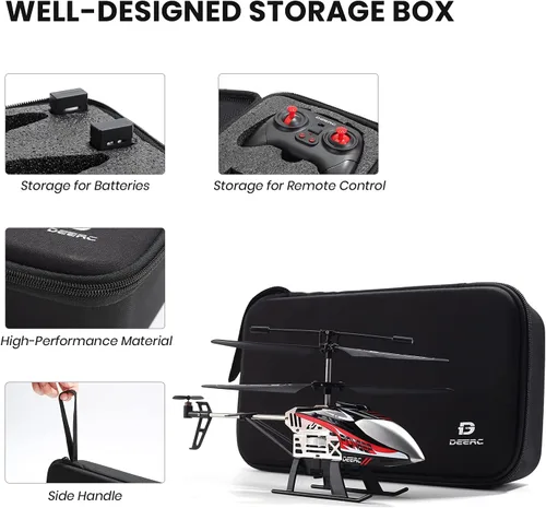 Vista 6 de DEERC Helicóptero de control remoto DE52, helicópteros RC de retención de altitud con estuche de almacenamiento extra, avión de 2.4 GHz juguete