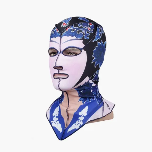 Vista 3 de Gorras de natación para buceo Facekini cabeza y cuello, cubierta de cara completa, protección UV 50+ protector solar de medusas