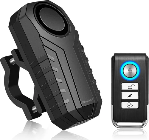 WSDCAM Anti-Theft Bike Alarm with Mount, 113dB Burglar Vibration Motorcycle Bicycle Alarm Security System Waterproof Cycle Bike Alarm with Remote