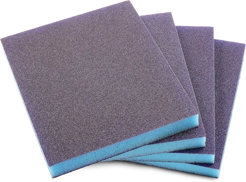 Vista 22 de 4 esponjas de lijado de grano 100, bloques de lijado medianos lavables y reutilizables, esponja de papel de lija seco húmedo para madera, metal