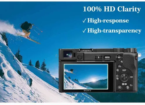 Vista 6 de Protector de pantalla para Sony A6600 A6400 A6300 A6100 A6000 [3 piezas] y cubierta de zapata 9H dureza vidrio templado para Sony Alpha 6600 6400