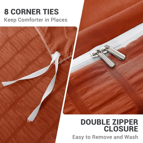 Vista 128 de HYMOKEGE - Funda de edredón gris oscuro tamaño King, juego de funda de edredón de sirsaca ultra suave de 3 piezas con cierre de cremallera, juego