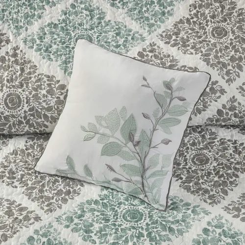 Vista 7 de Madison Park Claire - Edredón de diseño moderno, para todas las estaciones, cubrecama transpirable, juego de ropa de cama ligero, fundas a juego