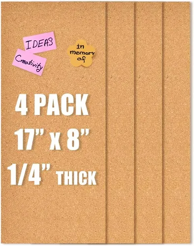 Vista 9 de Azulejos de Tablero de Corcho 17x8, Tablero de Anuncios, Tableros de Corcho Autoadhesivos de 1/2 Pulgada de Grosor para Paredes, Azulejos de Corcho