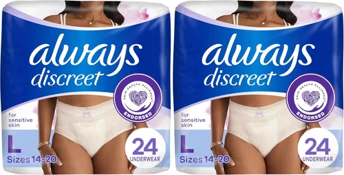 Vista 11 de Always Discreet Ropa interior para pieles sensibles, protección de la piel cuatro veces, dermatológicamente probada, sin fragancia, máxima