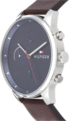 Vista 3 de Tommy Hilfiger 1791487 - Pulsera para hombre cronógrafo piel marrón esfera azul