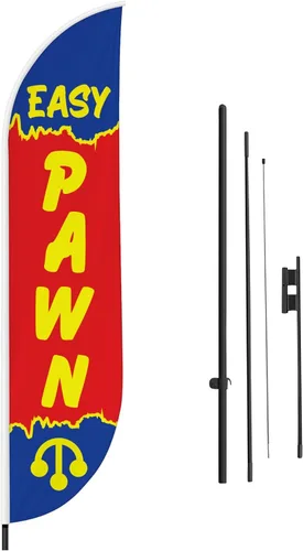 Vista 108 de DreamController - Bandera de plumas de alteraciones (11.5 pies x 2.5 pies) por DreamController para negocios al aire libre con poste adicional