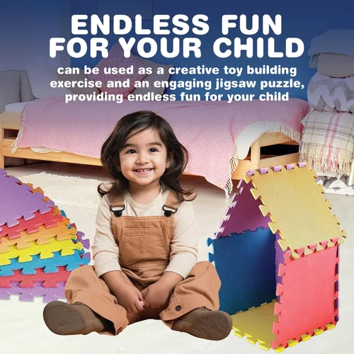 Vista 7 de Alfombra de 10 azulejos de goma EVA, con seguridad para niños, los colores pueden variar, de Creative Time