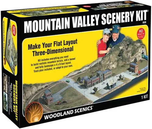 Vista 2 de Woodland Scenics juego de escenografía de montañas y valles