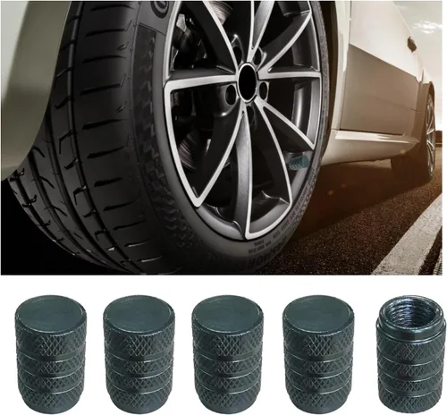 Vista 19 de Ziciner Juego de 5 tapas de válvula de neumático de automóvil, juego de tapas de aire de aluminio, a prueba de polvo y resistentes a la corrosión