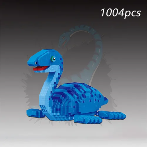 Vista 7 de Larcele Juego de dinosaurios de bloques de construcción de micro bloques de construcción, mini ladrillos de juguete de construcción 3D, 1004 piezas