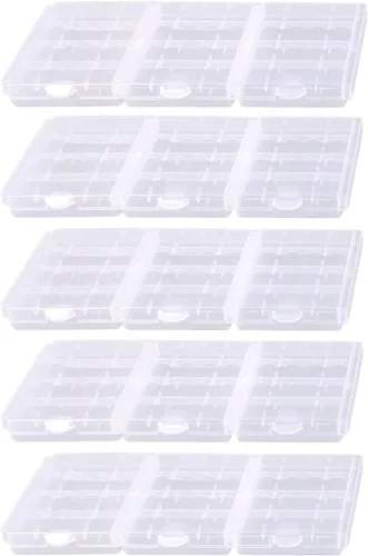 Vista 8 de Estuche para batería AA/AAA, contenedor compacto y portátil, organizador de plástico aislante, estuche protector de batería transparente