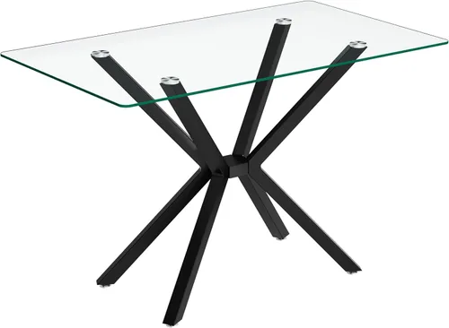 Vista 73 de Mesa de comedor redonda de 36 pulgadas para 4, mesas de cocina y comedor de cristal, moderna mesa de comedor circular con mesa de vidrio templado