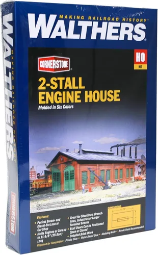 Vista 3 de Walthers Cornerstone Serie Kit HO Scale 2-Stall Motor House & Accesorios