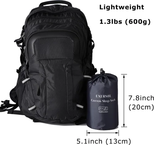 Vista 6 de EXERMIL Saco de dormir 100% algodón con cremalleras redondas, sábanas grandes de 87 x 43 pulgadas para hoteles, viajes y campamentos, sábanas