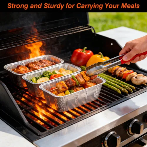 Vista 5 de MOACOCK 25Pack Drip Pan Compatible for Blackstone Griddles 28 & 36 & 30 & 22 & 17 Inches, Aluminum Foil Grease Drip Pans, Grill Grease Tray Griddle
