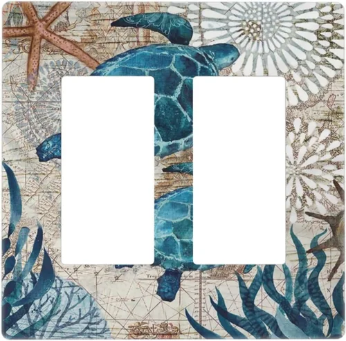 Vista 162 de Placa de pared dúplex de receptáculo de dispositivo de 1 gang de madera envejecida blanca gris con veta de tablón, cubierta de enchufe eléctrico