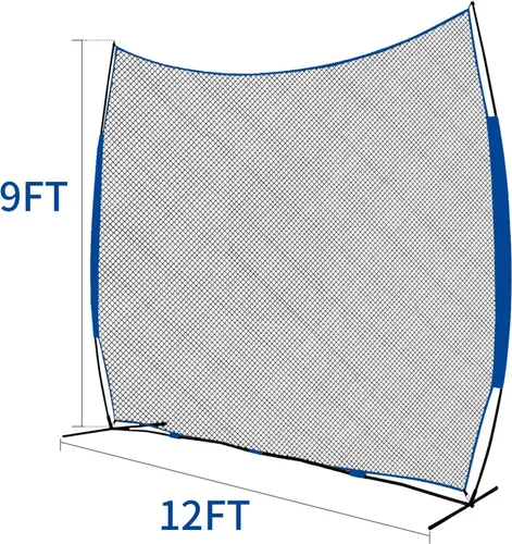 Vista 2 de Barricade Backstop Net：Baseball Basketball with Upgrade Steel Frame Protective Net for Baseball Soccer Basketball Soccer Backstop Net for Backyard