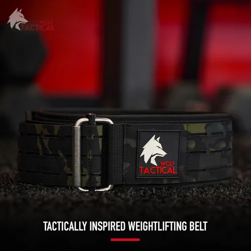 Vista 3 de WOLF TACTICAL Cinturón de levantamiento de pesas - Cinturón de peso para hombres, cinturón de levantamiento de pesas para levantamiento de pesas