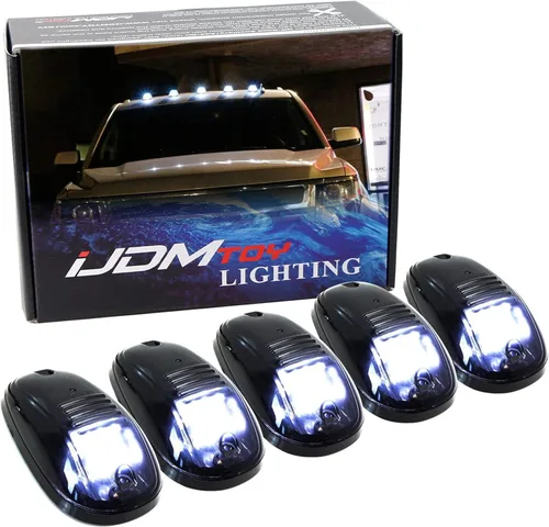 Vista 10 de iJDMTOY 5 luces LED ámbar para techo de cabina compatibles con camiones SUV 4x4 (lámparas de lente transparente)