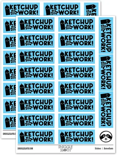 Ketchup - Paquete de calcomanías para profesores y estudiantes, acabado mate, tamaño grande de 2.00 pulgadas, color azul claro