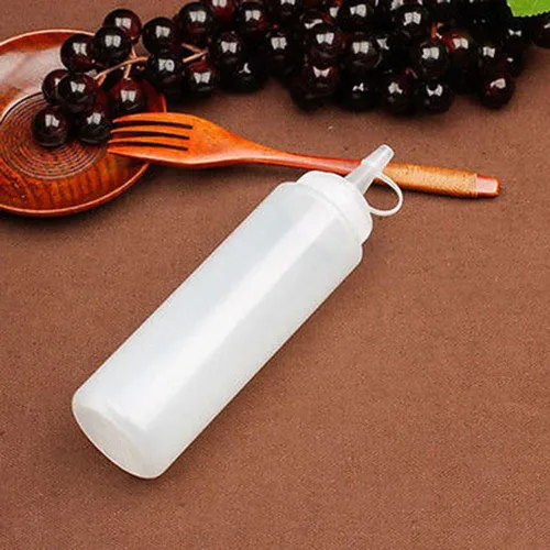 Vista 7 de EORTA Paquete de 3 botellas de plástico para condimentos con tapas de punta, botella grande de 32 onzas para salsa, ketchup mostaza, aceite