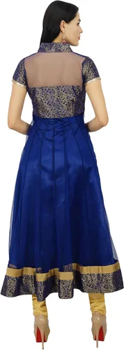 Vista 5 de Bimba Vestido de diseñador de manga casquillo de las mujeres Anarkali Kurti Kurta ropa étnica