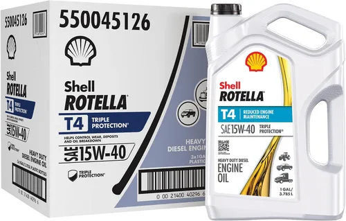 Vista 10 de Shell Rotella T4 Triple Protection 15W-40 Aceite de motor, 1 cuarto de galón (paquete de 6)
