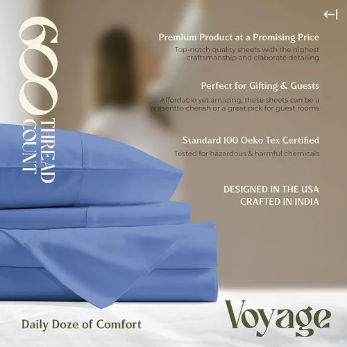 Vista 84 de Mayfair Linen Juego de sábanas de 100% algodón egipcio, tamaño individual (paquete de 2) – Sábanas de lujo blancas de 600 hilos, tamaño individual