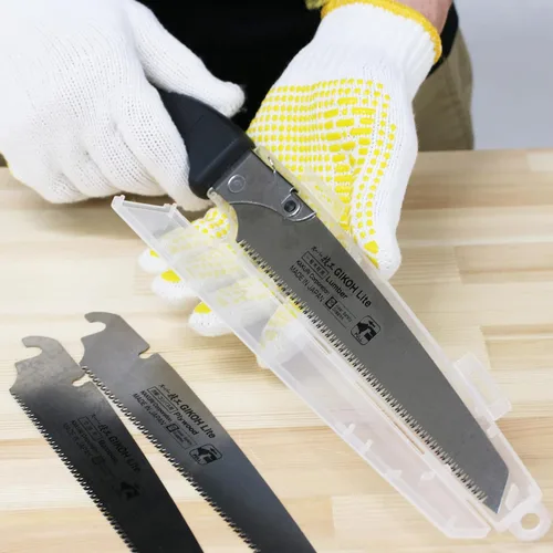 Vista 6 de KAKURI Sierra de mano japonesa carpintería Sierra de tracción japonesa de 8-14 pulgadas con cubierta de cuchilla, fabricada en Japón