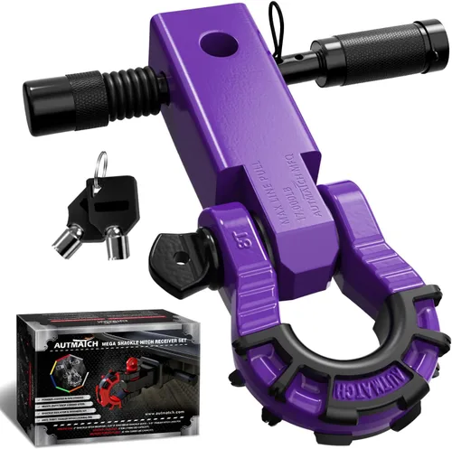 Vista 29 de AUTMATCH Receptor de enganche de grillete de 2 pulgadas con grillete de anillo Mega D de 3/4 pulgadas y pasador de bloqueo de enganche de remolque