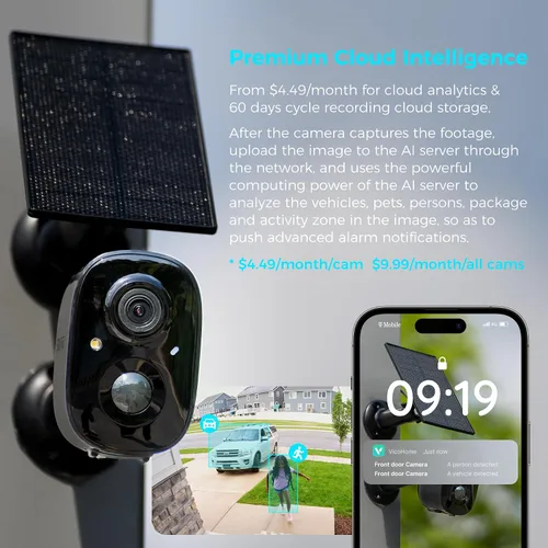Vista 5 de Vicohome 2G6B - Cámara de seguridad solar 2K y timbre de video inteligente DB3 2K con timbre, no necesita NVR, funciona con pilas, fácil