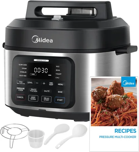 Vista 11 de Midea Olla a presión eléctrica 12 en 1, 6 cuartos de galón, 12 preajustes, olla de cocción lenta programable multifuncional, olla arrocera