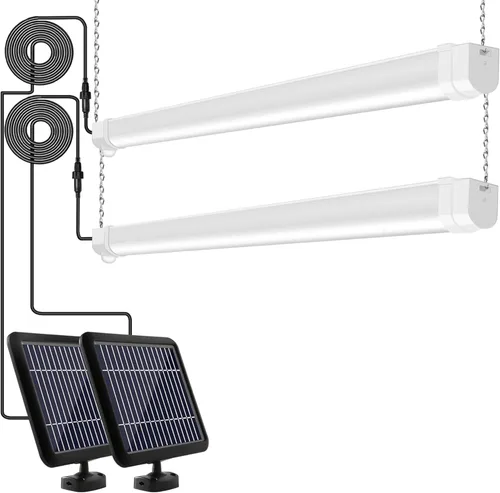 hykolity Luz solar para tienda con sensor de movimiento, 3 pies, 17 W (equivalente a 100 vatios), LED integrado IP65, impermeable, sensor de