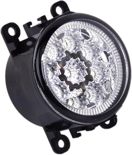 Vista 5 de beler - Lámpara antiniebla delantera, redonda, izquierda + derecha, luces de conducción diurna, multicolor/fantasía (9 LED Bulbs)