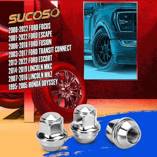 Vista 3 de M12x1.5 Tuercas de rueda, tuerca de rueda de asiento de bellota grande de una pieza OEM de fábrica de repuesto para Ford Escape 2001-2025, Ford