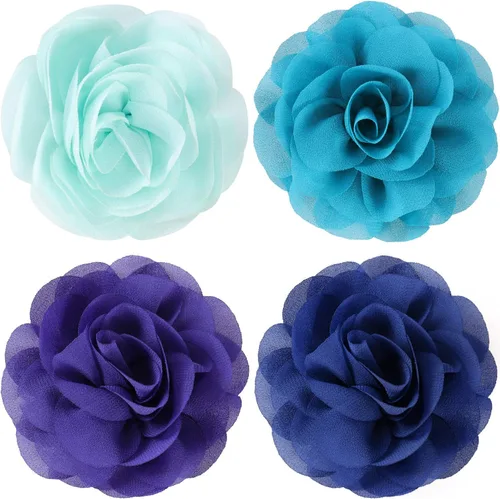 Vista 10 de WILLBOND Juego de 4 piezas de collar de lazo de flores para perro, collar de lazo multicolor para mascotas, juego de dijes de flores para cachorros