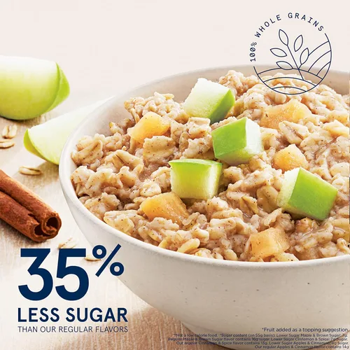 Vista 3 de Quaker Avena instantánea inferior en azúcar, paquete variado de 4 sabores, 44 unidades (paquete de 1)