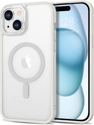 Vista 285 de Anuck - Funda magnética para iPhone 11 compatible con MagSafe, carcasa trasera mate translúcida dura, borde de TPU, delgada, resistente a impactos