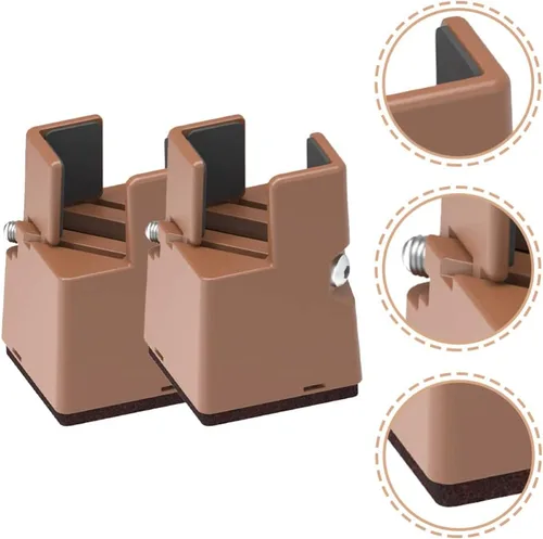Vista 8 de Toddmomy 4 elevadores de silla ajustables con abrazadera de tornillo resistentes para sofá, mesas, muebles de cama, elevadores de silla, patas