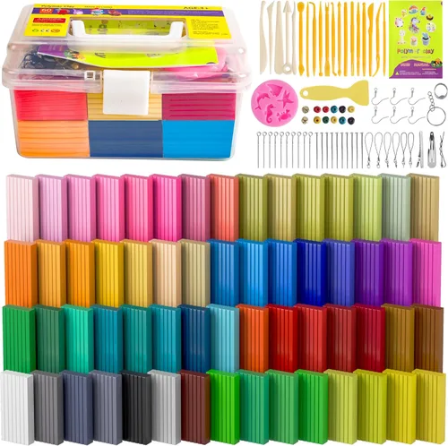 Vista 12 de Kits de arcilla polimérica de 50 colores, arcilla para modelar para niños, molde de bricolaje, horno, arcilla con caja de almacenamiento