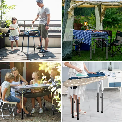 Vista 5 de (PAQUETE DE 4) Extensores de Patas de Mesa Plegables, Elevadores de Patas de Mesa Plegables de Acero Altamente Duraderos, Extensiones de Patas