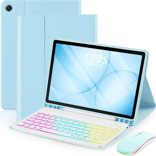 Vista 15 de Funda EAMPANG con teclado ratón para Samsung Galaxy Tab A9 Plus de 11 pulgadas (SM-X210/X215/X216/X218), teclado magnético desmontable USB-C